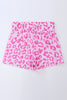 Pink Leopard High Waisted Athletic Shorts