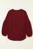 Faux Knit Jacquard Puffy Long Sleeve Top