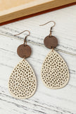 Apricot Colorblock Cut-Out Water Drop Hook Earrings