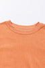 Orange Ribbed Corded Oversized Sweatshirt