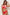 Fiery Red 3pcs Printed Crossed Top and A-line Skirt Bikini Set