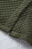 Green Retro Quilted Flap Pocket Button Shacket