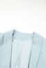 Sky Blue Plus Size Soft Lightweight Pocketed Lapel Blazer