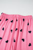 Pink Valentines Heart Print Tee and Pants Lounge Set