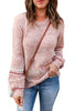 Pink Pilling Detail Patterned Sleeve Sweater