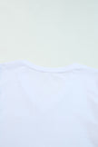 White Puff Sleeve V-Neck T-Shirt