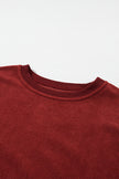 Racing Red Ribbed Corded Oversized Sweatshirt