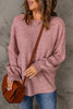 Pink Subtle Heather Knit Bishop Sleeve Sweater