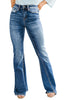 Sky Blue Medium Wash High Rise Flare Jeans