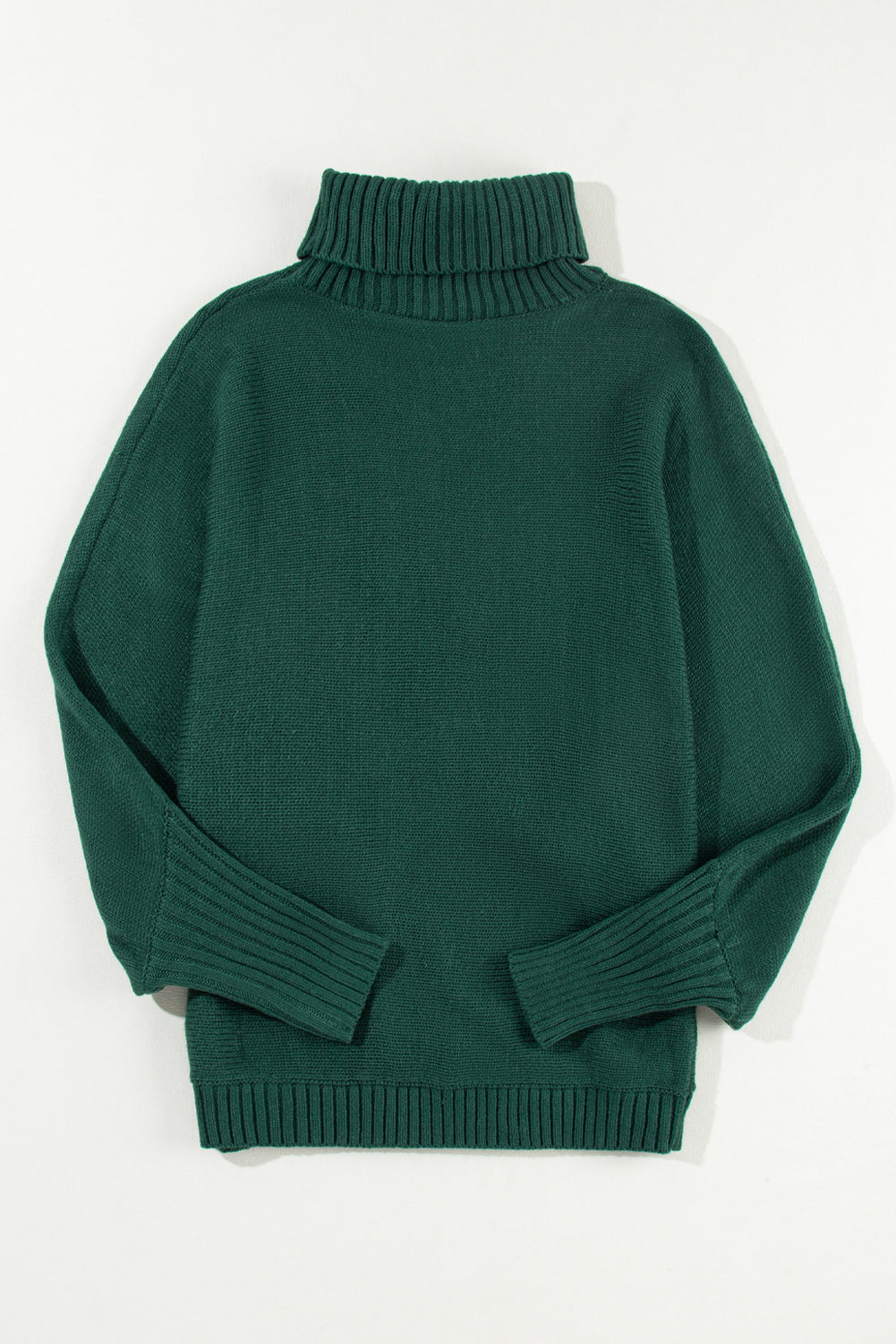 Blackish Green Merry Letter Embroidered High Neck Sweater