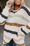 Striped Popcorn Knit Sweater