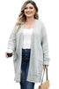 Thermal Knit Pocketed Plus Size Cardigan