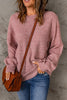 Pink Subtle Heather Knit Bishop Sleeve Sweater