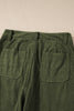 Green High Waist Square Pockets Corduroy Pants