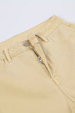 Khaki Raw Edge Mid Waist Flared Jeans