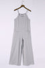 Gray Patch Pockets Spaghetti Strap Wide Leg Jumpsuit