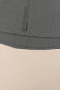 Gray Exposed Seam Patchwork Bubble Sleeve Waffle Knit Top