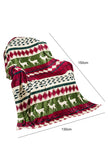 Christmas Elk Print Reversible Sherpa Fleece Blanket 130*150cm