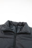 Black Zip Up Drawstring Hem Puffer Coat