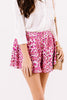 Rose Leopard Print Flutter Casual Shorts