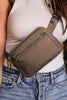 Desert Palm Minimalist Multi-zipped Crossbody Bag