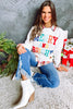 White Merry And Bright Cable Knit Pullover Sweatshirt